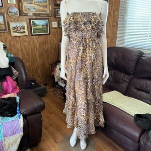 Bardot Leopard Print Flowy Ruffle Dress NWT